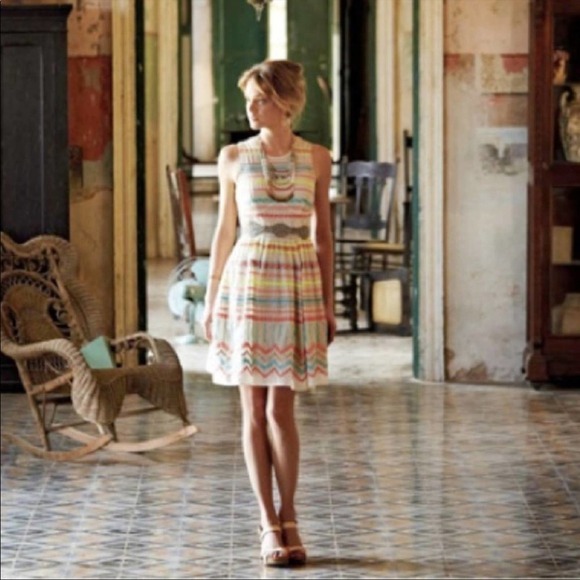 Plenty by Tracy Reese Neon & Cream Fit & Flare Dress size 2 & 8 - Picture 3 of 16